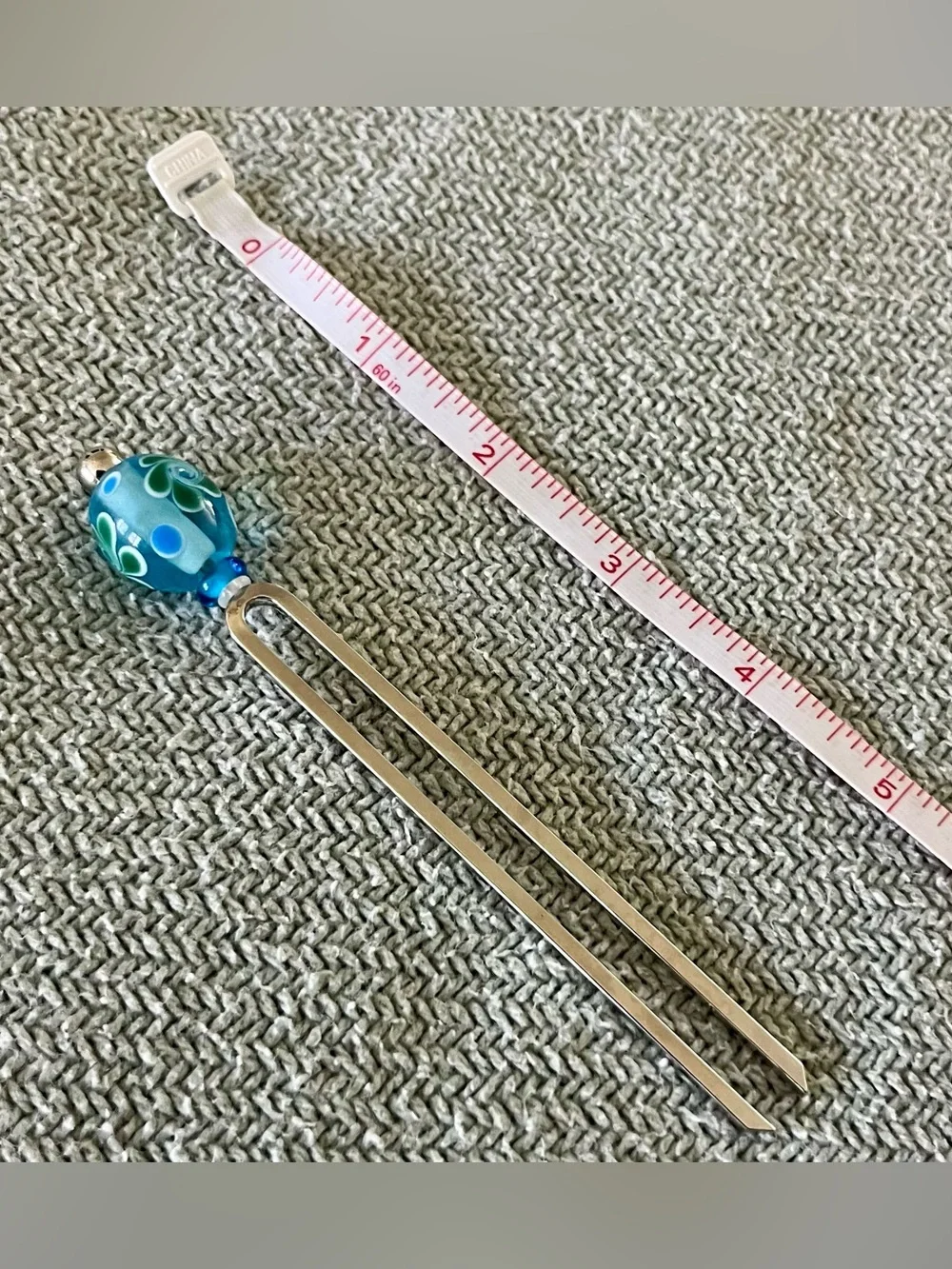 Handmade Japanese Kanzashi Glass Bead Hair Pin - Purchased in Aomori, Japan
